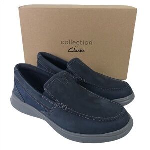 Clark’s Cotrell Slip On Navy Loafer Shoes Size 7.5M